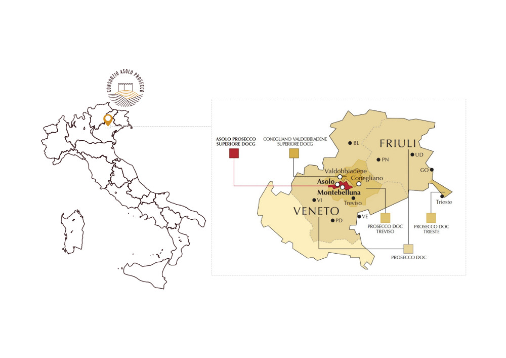 Map of Asolo region Asolo